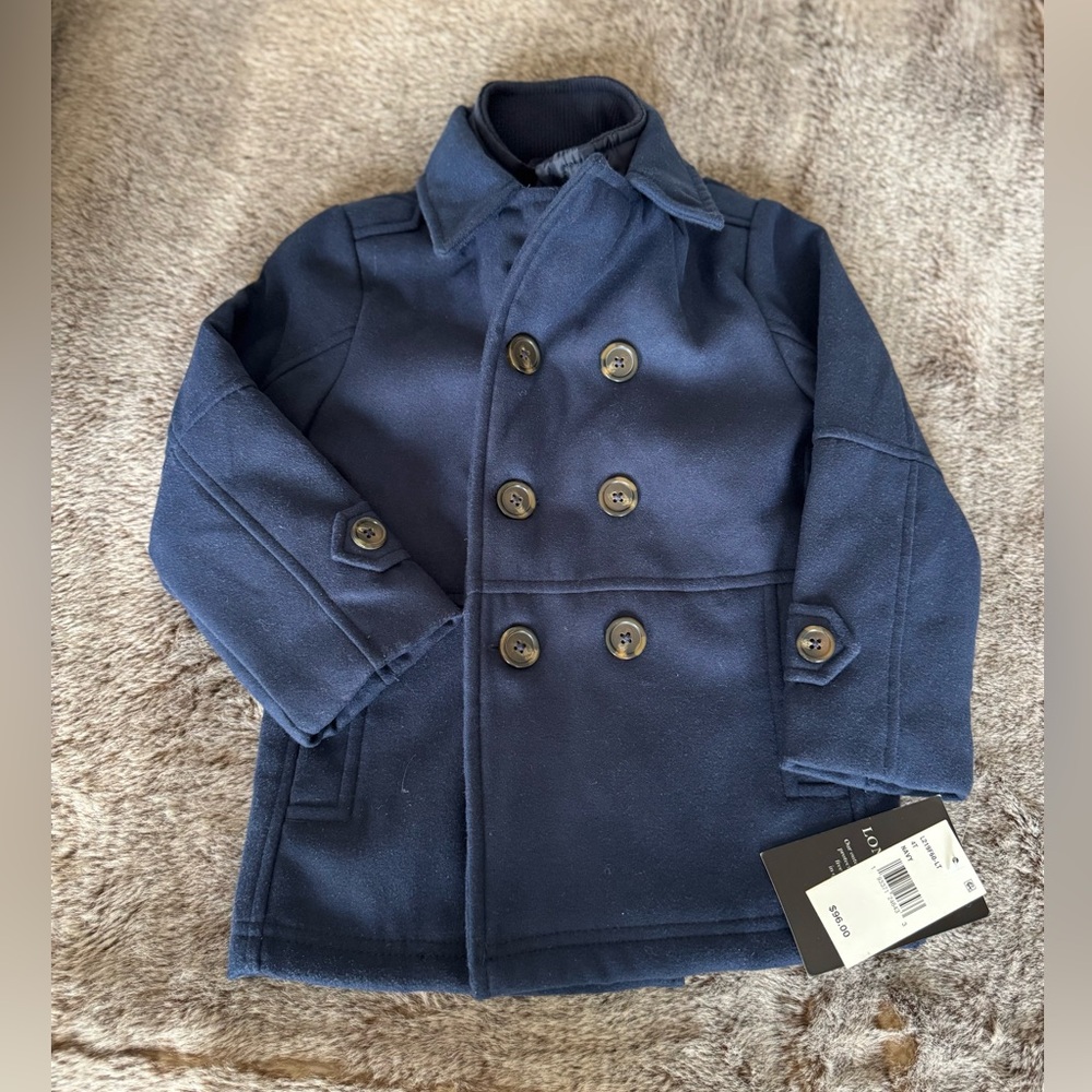 London Fog Toddler All Weather Peacoat With Stitched In Windbreaker, Size 4T
